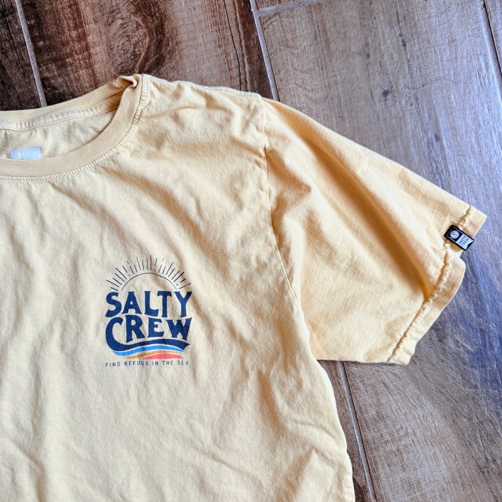 Salty Crew Women's The Wave Crop Shirt, Yellow, XL - Picture 5 of 8